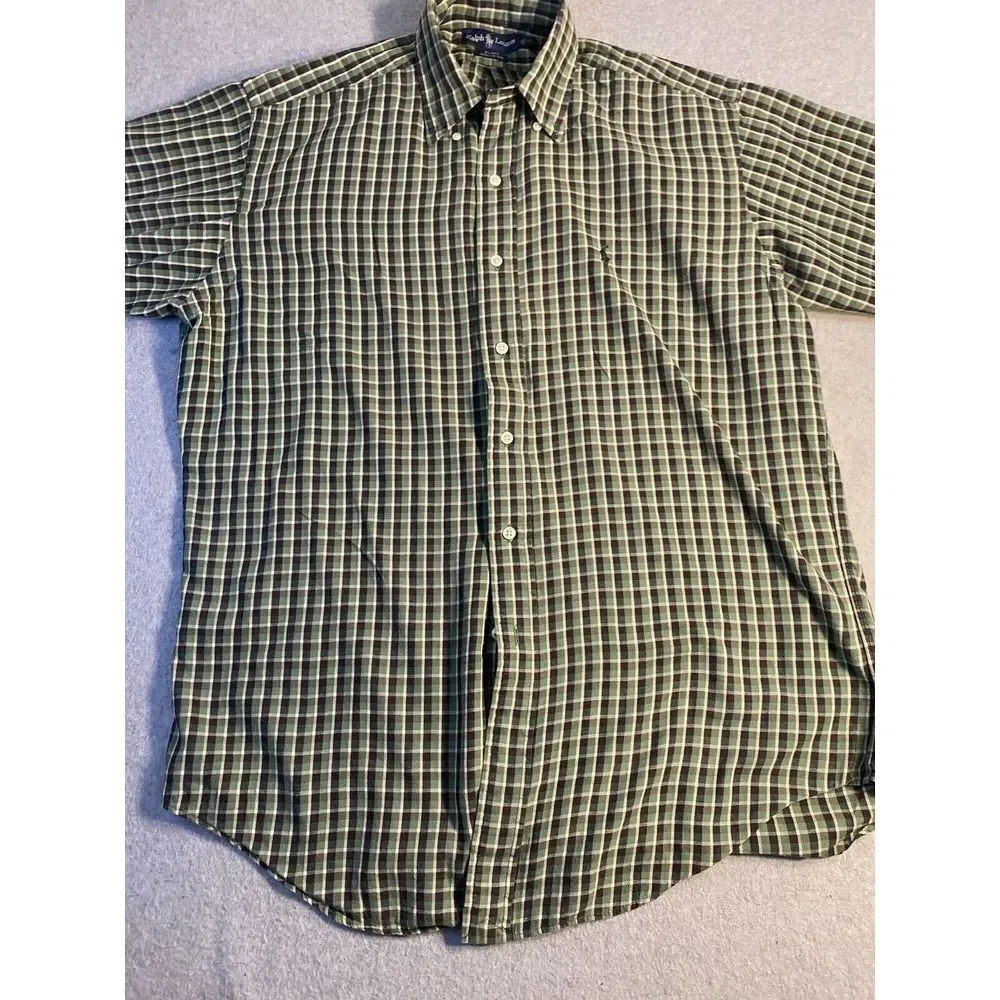 Polo‎ Ralph Lauren Shirt Mens Medium Multicolor Plaid Long Sleeve Button Casual